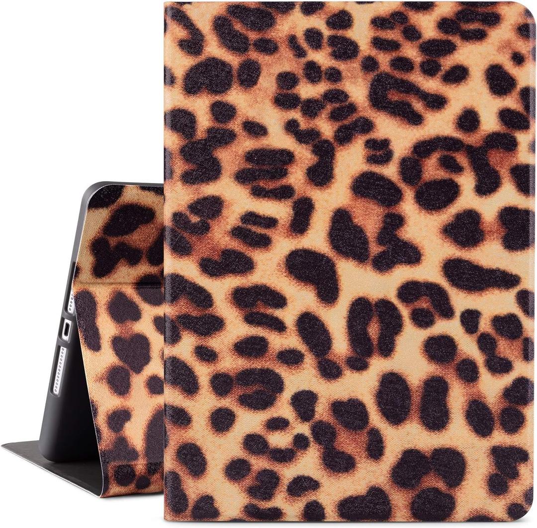 Vimorco iPad 10.2 Case 2019/2020/2021, iPad 7th/8th/9th Generation Case, Premium Protective Smart Case Auto Sleep/Wake Multi-Angle Stand Cover for iPad 7th/8th Gen, Leopard