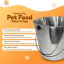 ADVANCE PET PRODUCTS 9 Quart Heavy Duty Stainless Steel Flat Side Bucket | Durable Food & Water Pail for Dogs, Cats, Kennels, Cages and Critter Crates | Multi-Purpose Bucket