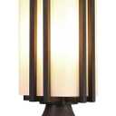 Outdoor Post Lights Waterproof Metal Frame with Milk White Frosted Glass Pier Mount Outdoor Lighting Fixtures(with 3-Inch Pier Mount Base) Pillar Light Post Lantern for Garden Backyard and Porch