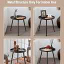 AOJEZOR Side Table: End Table for Indoor Use - Small Side Tables for Small Spaces All Matte Black with 3 Legged, 16.9''Dia x 17''H