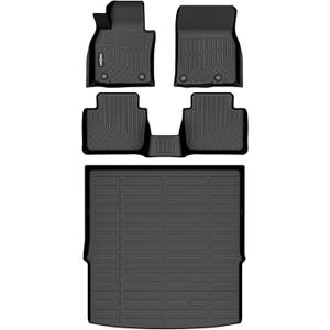 GINOWY- Floor Mats & Cargo Liner for Mazda CX50 2023-2025 2026, TPE All Weather Mats CX-50 2024 Floor Liners Waterproof Non-Slip Trunk Mat CX50 Automotive Accessories Black