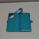 XcaseBar for iPhone 13 Pro Max 6.7" Wallet case with Zipper Credit Card Holder【RFID Blocking】, Flip Folio Book PU Leather Phone case Shockproof Cover Women Men for Apple 13 Pro Max case Blue Green