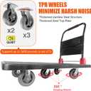 Platform Truck, Foldable Push Cart Dolly w/Five 360 Swivel 6'' Wheels, 1600LBS Capacity Heavy Duty Moving Platform Trucks Hand Cart for Groceries, Garage, Warehouse (43" L x25" W)