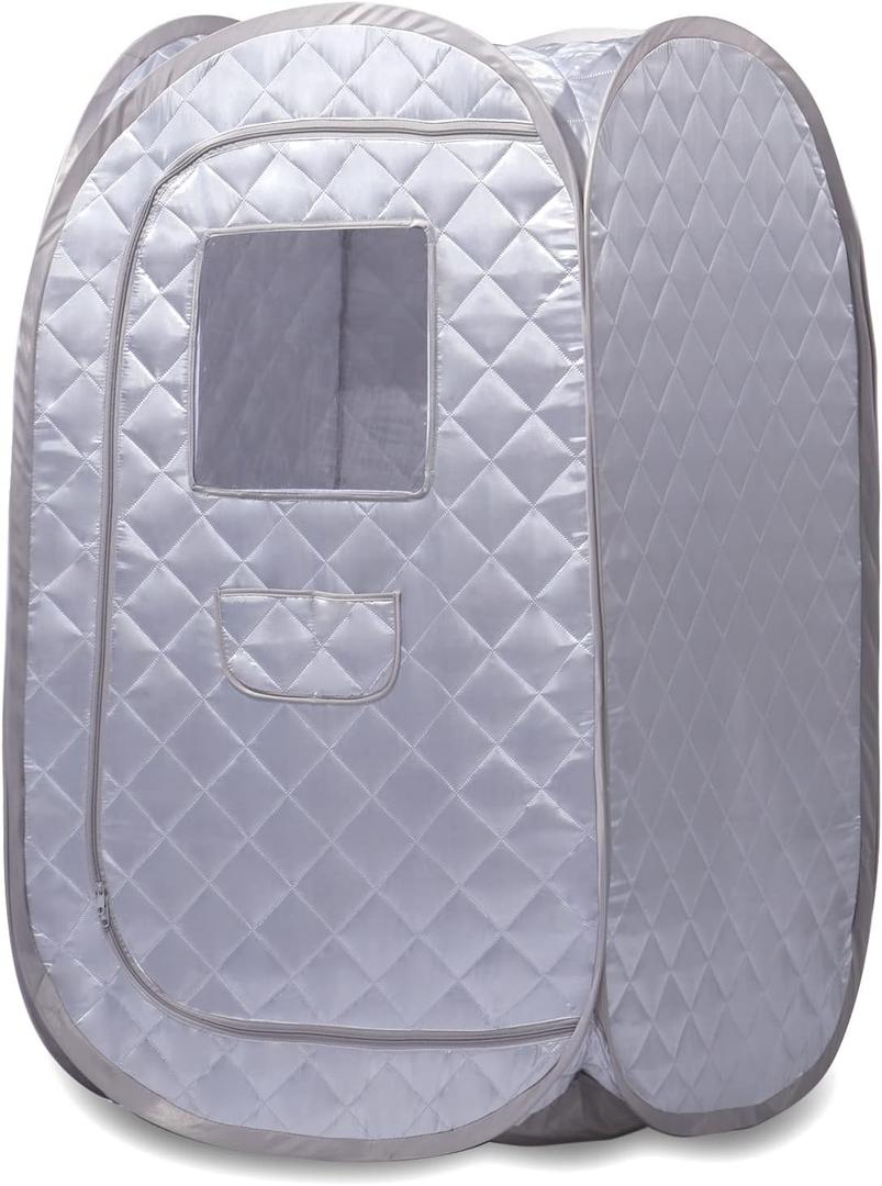 Smartmak Portable Sauna Tent, Foldable One Person Full Body Spa for Detox Therapy Without Steamer - Grey (Gray)