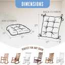 Klear Vu The Gripper Non-Slip Rocking Chair Cushion Set with Thick Padding, Includes Seat Pad & Back Pillow with Ties for Indoor Living Room Rocker, 17x17 Inches, 2 Piece Set, Wedgewood