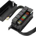 Pre-Wired Fuse Relay Box, 6 Slots 12V 40A Relays with 4-Pin, 11-Way ATC/ATO Blade Fuse Holder Block Kit for Automotive Car Truck Marine Boat Jeep RV (6 Relays + 11 Fuses Included)