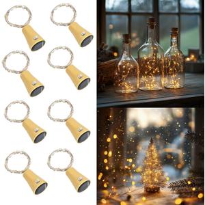 String Lights Indoor DIY Glass Bottle decro 6.5ft 20 LEDs, Solar Lights Accessories for Patio Outdoor Christmas Weeding Birthday décor Fairy Lights (Warm Yellow)