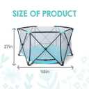 Regalo Safety My Play Portable Baby Playpen & Play Yard, Foldable 6-Panel Indoor Outdoor Playpen for Babies & Toddlers, Mesh Sides, Washable Fabric, 48, Aqua/Black