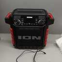 ION Tailgater Classic Outdoor Portable Bluetooth Speaker with Rechargeable Battery, FM Radio, USB Port, IPX5 Water-Resistant, 6.5" Woofer, App, Red