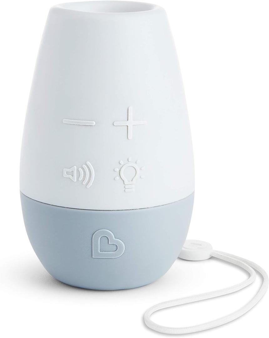 Munchkin Shhh Baby Sleep Soother White Noise Sound Machine and Night Light, Portable for Travel, Blue