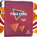 Trading Card Binder Album, 400 Pockets, 50 Removable Sleeves, 3-Ring Zipper, 4-Pocket Pages (Red 400)