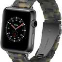 Band Compatible with iWatch 38mm 40mm 41mm 42mm, Colorful Resin Replacement Bracelet Strap for Apple Watch Series 10/9 / 8 / Ultra / 7 / SE / 6/5 / 4/3 Women Men (Army Green)