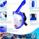 Full Face Snorkel Mask for Kids with 180 Panoramic View, Snorkeling Set Featuring Anti-Leak and Anti-Fog Foldable Dry Top Design for Safe Underwater Adventures Snorkeling Gear for Kids