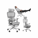 D300 Ergonomic Office Chair with Footrest,Big and Tall Desk Chair with 3D Separate Lumbar Support & Comfy Headrest,6D Adjustable Armrests,High Back Swivel Mesh Computer Chair for Long Hours(Gray)