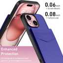 Bemal for iPhone 15 Wallet Case, Built-in Card Holder, RFID Blocking, PU Leather Kickstand, Magnetic Closure, Durable Shockproof Phone Cover for Women and Men, Blue