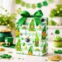 Flyhill St. Patricks Day Wrapping Paper Roll Green, Reversible Lucky Gift Wrapping Paper with Horseshoes Shamrock Gold Coins Goblin Rainbow for St. Patrick's Day, Birthday, Spring Party, Baby Shower, Celebration (17 Inch X 33 Feet)