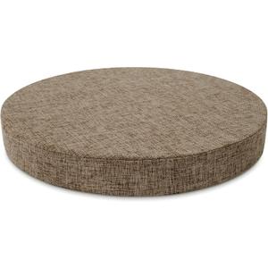 Tromlycs Round Chair Seat Cushion Pad 16 inch for Circle Stool Chairs Non Slip Decorative Foam Cushion Pillow, 1 Piece, 16 x 16 inches, Nature Linen