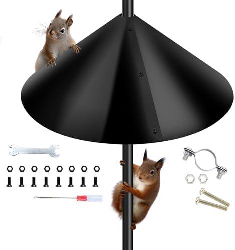 Squirrel Baffle for Bird Feeder Pole,16 inch Squirrel Guard Stopper for Outside Shepherd Hook,Black(1 Pack)