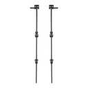 36" Heavy Duty Gate Drop Rod for Gates, Double Gate Latches, Metal Gates Doors Stopper for Wooden Fences, Black(2 Pack for Gate Drop Rod)