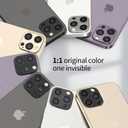 iPhone 15 Pro Max Lens Protector [2 Pack] Premium Metal Alloy No Glass Camera Cover for iPhone 15 Pro/15 Pro Max, Scratch Resistant Impact Protection Case Friendly Easy Install, Silver