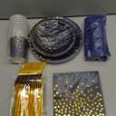 Nkaiso 141 Pieces Navy Blue Gold Party Supplies, Disposable Party Decorations Sets Include Paper Plates Napkins Cups, Plastic Forks Knives Spoons, for Baby Shower Birthday Wedding -20 Guests
