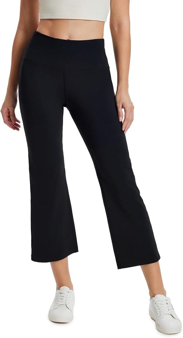 Yogipace Women's Capri Yoga Pants High Waisted Cropped Flare Leggings for Travel, Casual and Lounge, XL