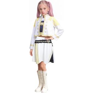 Girls Pop Singe Costume Fancy Stage Outfit Set Kids Halloween Cosplay Role Play Dress Up