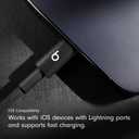Beats USB-C to Lightning Woven Cable Fast Charging Durable/Tangle-Free Compatible Charger for Apple Devices w Lightning Ports (1.5 m, 5 ft) - Bolt Black