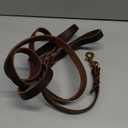 Leather Dog Leash 8ft x 3/ 4 inch, Strong Heavy Duty Genuine Leather Braided Dog Training Leash, Soft and Comfortable Leather Leash for Large Dogs, Medium Small Dogs (Brown)