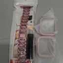 Mosonio Compatible with Apple Watch Band 38mm 40mm 41mm 42mm 44mm 45mm 46mm 49mm with 2 Pack Case Women, Jewelry Replacement Metal Bands Strap with Bling PC Protective Case for iWatch Ultra SE Series 11/10/9/8/7/6/5/4/3/2/1 (Pink)