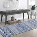 RUGSREAL Kitchen Runner - 2' x 8' Navy Blue Washable Area Rug, Non-Slip, Low Pile, Indoor Boho for Entryway, Laundry, Living Room