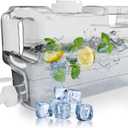 Refrigerator Water Dispenser 1.1 Gallon  Leak-Proof Slim Fridge Water Container with Spigot  BPA-Free Refillable Water Jug (Clear)