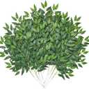 Serwalin 21.6'' Artificial Italian Ruscus Greenery Stems, 16Pcs Fake Green Leaves Decor Silk Plants Spray for Wedding Arch Bouquet Table Centerpieces Vase Filler Home Decor