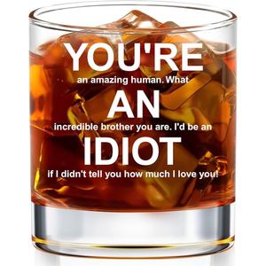 Whiskey Glass Gift For Brothers From Sister, Mom, Dad, Mother, Father - You Are An Amazing Brother Bourbon Glass 11oz - Father's Day Birthday Gifts For Bro, Men