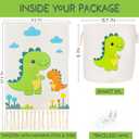 Macrakido - Kids Dinosaur Room Decor Set - Macrame Wall Hanging Tapestry with Matching Storage Basket - Boho Nursery Wall Art - Cotton Wall Decor for Boys Girls Bedroom Playroom