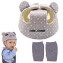 Xifamniy Baby Soft Safety Helmet Foam Head Protector Helmet for Toddler Infant Walking Suit 6-24m (Grey Star)