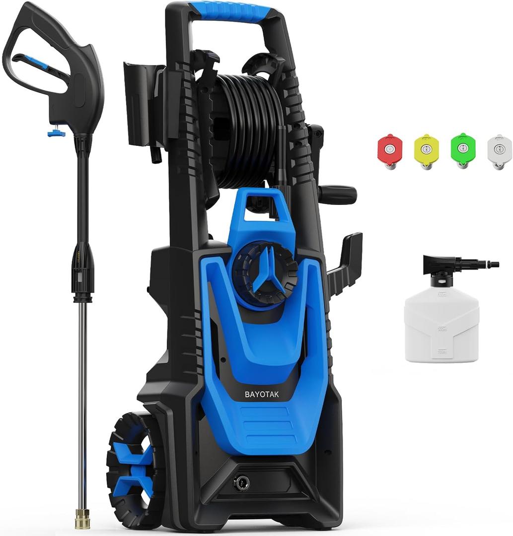 Pressure Washer, 4800 MAX-PSI Power Washer with 4 Connect Nozzles, High Pressure Cleaning Machine with Foam Cannon for Cars/Patio/Garage/Home Cleaning (Blue)