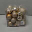 Sea Team 125-Pack Shatterproof Champagne Christmas Ball Ornaments Set, Assorted Multi-Sized Hanging Baubles, Xmas Tree Decorations, Seasonal Dcor for Holiday Wreath Garland, Hooks Included