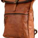BERLINER BAGS Vintage Genuine Leather Backpack Utrecht, Laptop Backpack, Travel Backpack for Women and Men - Brown