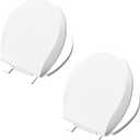Aünsffer Toilet Seat Round Soft Close 2 PACK, Toilet lid Round Slow Close 16.5 inch, PP Material Safe and Easy Clean, Quick Installation & Never Loosen, Comfortable Ergonomic Design (White, 2 Pack)
