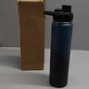 24 oz Insulated Water Bottle with Handle, 304 Stainless Steel Water Bottles with Wide Mouth, Double Wall Vacuum Sports Water Bottle, BPA Free, Keep Cold and Hot, Blue&Black