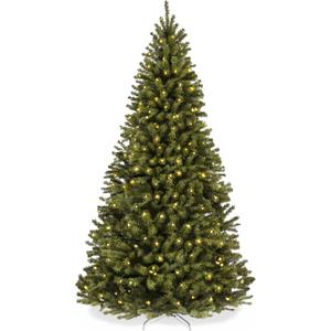 Best Choice Products 7.5ft Pre-Lit Spruce Artificial Holiday Christmas Tree for Home, Office, Party Decoration w/ 550 Incandescent Lights, 1346 Branch Tips, Easy Assembly, Metal Hinges & Foldable Base