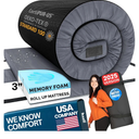 Hazli Matrix Comfort-Cell Memory Foam Camping Mattress Pad - Roll Up Mattress for Adults - Portable Cot Sleeping Pad for Camping - Floor Mat or Bed Roll for Car, SUV