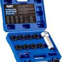 Orion Motor Tech 10pc Axle Spindle Threading Set, Axle Thread Repair Kit with 8 Dies 1-1/16" Extension Bar, Axle Nut Rethreader with M20 M22 M24 & 13/16" 3/4" UNEF Nuts, Rethreading Tool Kit with Case