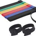120 PCS Fastening Cable Ties Reusable, Multi-purpose 8 in Cable Management Ties with Hook and Loop, Adjustable Cord Ties for Organizing Home, Office and Data Centers, 5 Colors