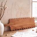 Long 30"x8" Large Charcuterie Cutting Board Acacia Wood Scalloped