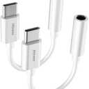 USB C to 3.5mm Headphone Jack Adapter for iPhone17/ iPhone 16/16 Pro/15/15 Pro/Pro Max/Plus, Type C Aux Audio Dongle Cable Cord Compatible with iPad, Samsung Galaxy S23/S23/S22/S21, MacBook（2 Pack）