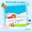 AMOSTING Montessori Busy Book for Toddlers 1-3, Busy Board Activities, Fine Motor Skills & Sensory Play, Farm Quiet Book, Travel Toy for Kids