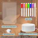 Trasparent Dry Erase Board with Light Up Stand for Desk | Clear Desktop Note Memo Whiteboard Notepad Table | Glow LED Letter Massage Boards for Creative Use | Includes Dry Erase Marker