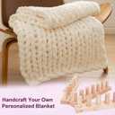 40 Chunky Knitting Blanket Loom - Customizable Knitting Looms - Adjustable Size & Portable Design Chunky Knit Blanket Loom - Beginner-Chunky Knitting for Beginners and Home Decoration